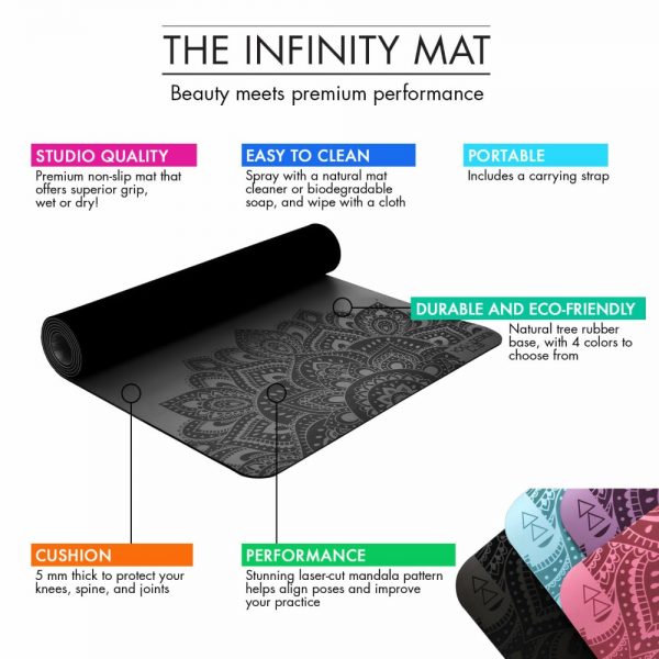 Yoga Design Lab Infinity Mandala Charcoal Joga Prostirka
